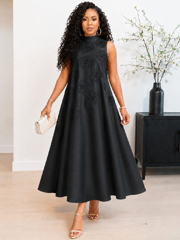 3D Floral Sleeveless Dress