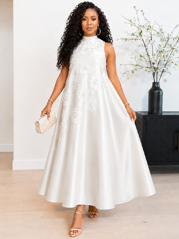 3D Floral Sleeveless Dress