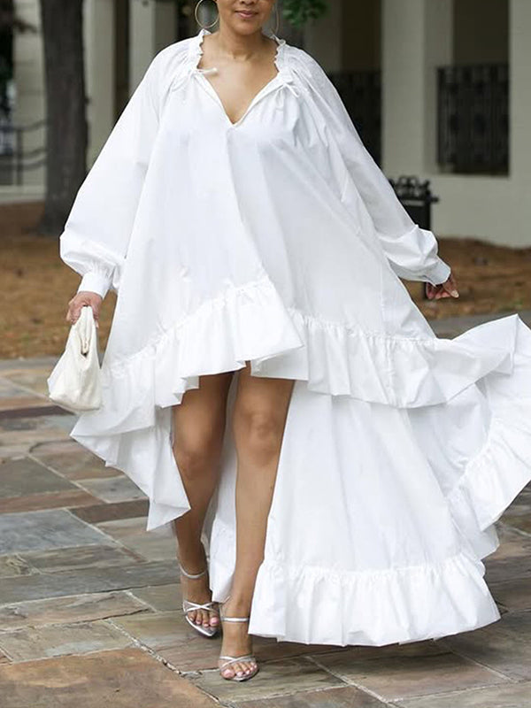 High-Low Ruffle Dress