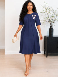 Round-Neck Midi Dress