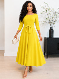 Solid Tied-Front Dress
