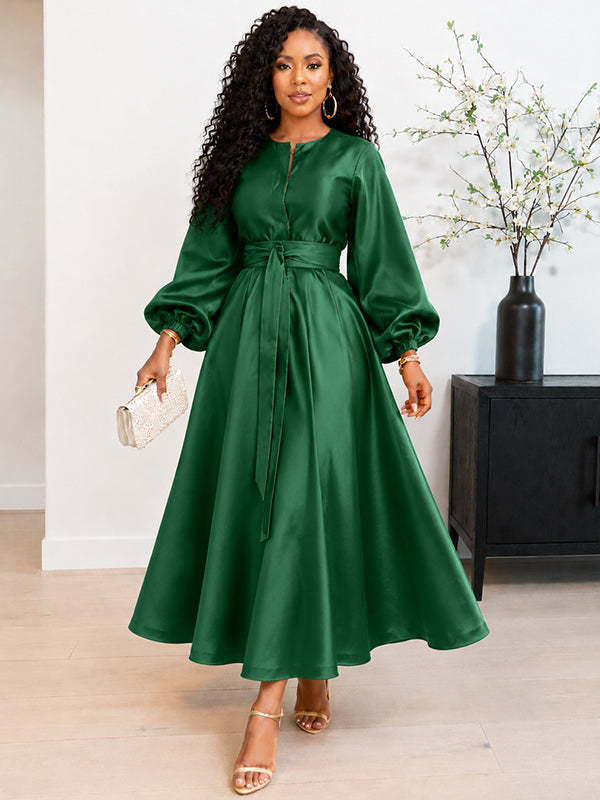 Solid Tied Midi Dress – Beautiedoll