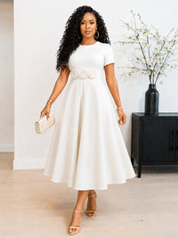 3D Floral Midi Dress