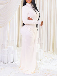 Solid Open-Back Maxi Dress