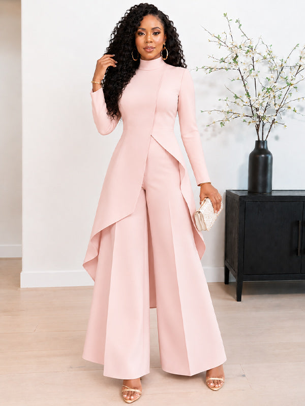 Slit Tunic Top & Wide-Leg Pants Set