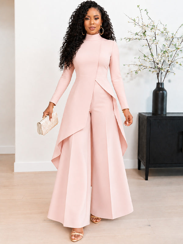 Slit Tunic Top & Wide-Leg Pants Set
