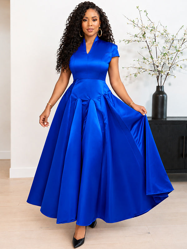 V-Neck Satin Dress