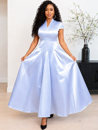 V-Neck Satin Dress