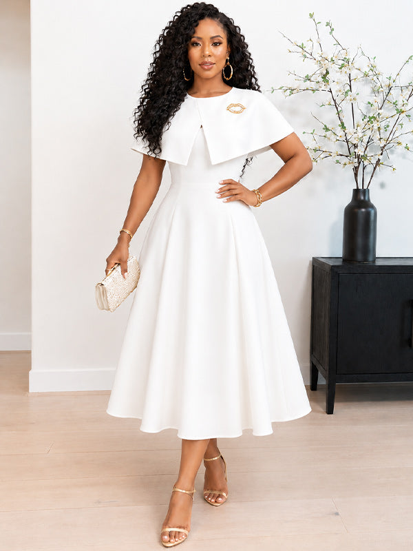 Cape Midi Dress