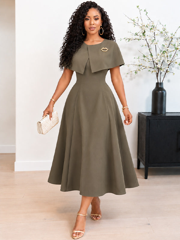 Cape Midi Dress