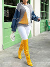 Denim Combo Colorblock Sweater