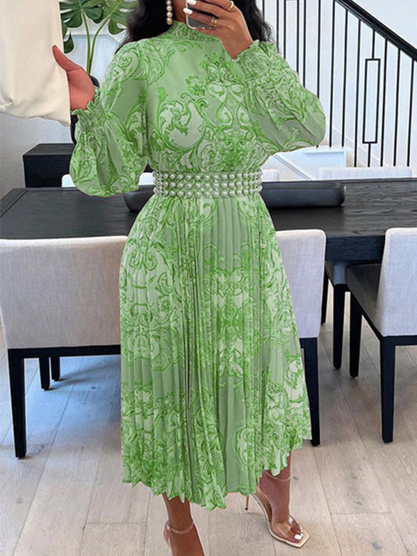 Printed Pleated Dress