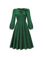Solid Tied-Neck Midi Dress