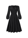 Solid Tied-Neck Midi Dress