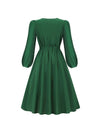 Solid Tied-Neck Midi Dress