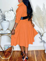 Solid Shirt Dress