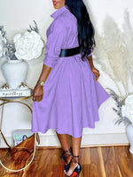 Solid Shirt Dress