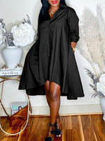 Solid Shirt Dress