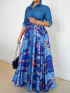 Beautiedoll Printed Combo Shirt Dress