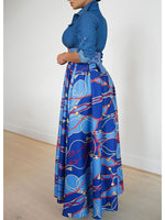 Beautiedoll Printed Combo Shirt Dress