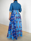 Beautiedoll Printed Combo Shirt Dress
