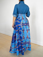 Beautiedoll Printed Combo Shirt Dress