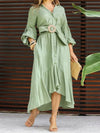 Belted Puff-Sleeve Shirt Dress
