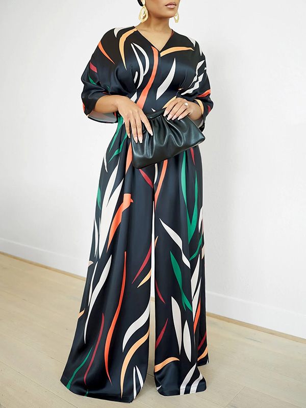 Beautiedoll Printed Wide-Leg Jumpsuit