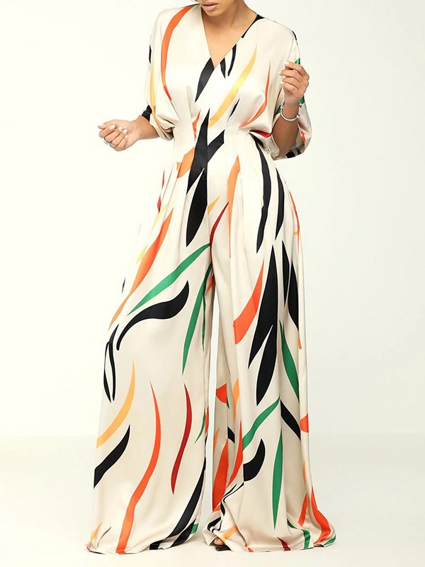 Beautiedoll Printed Wide-Leg Jumpsuit