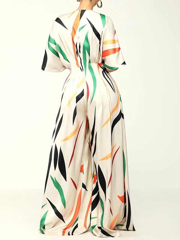 Beautiedoll Printed Wide-Leg Jumpsuit