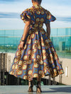 Printed Puff-Sleeve Dress