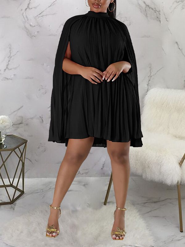 Pleated Cape Dress