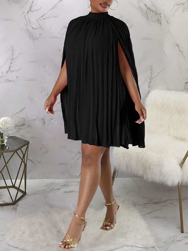 Pleated Cape Dress