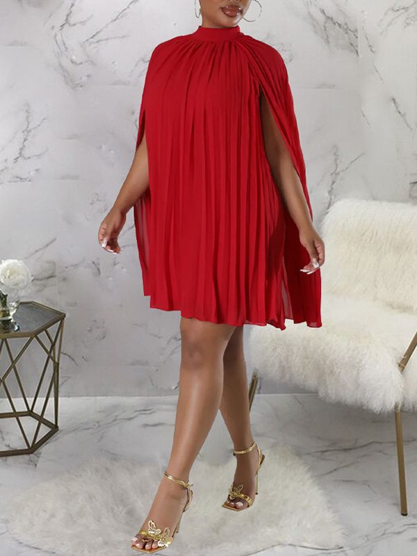 Pleated Cape Dress