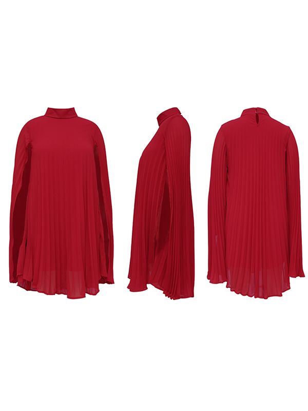Pleated Cape Dress
