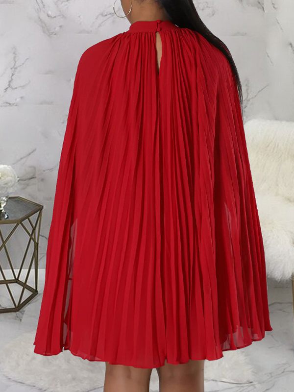Pleated Cape Dress