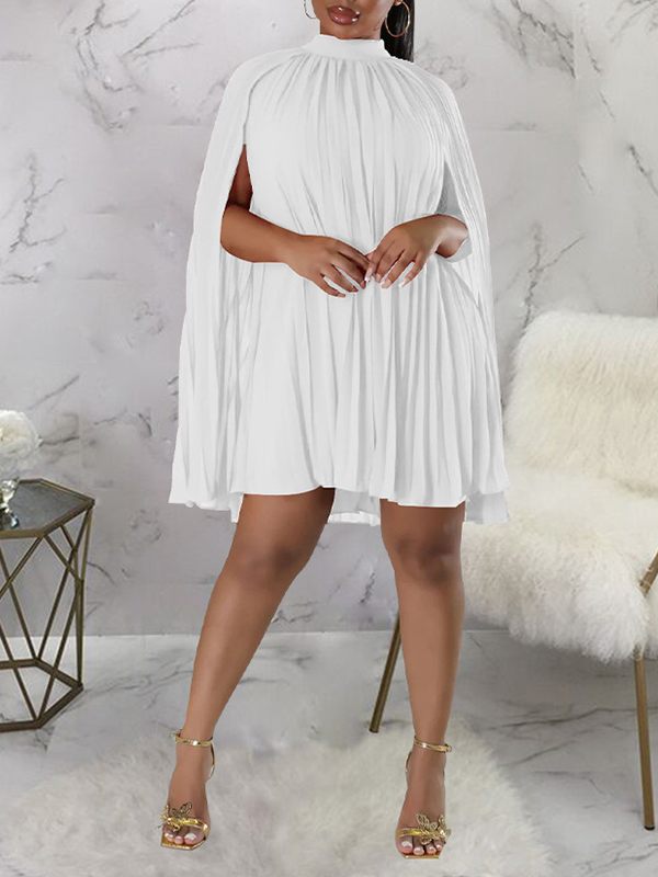 Pleated Cape Dress