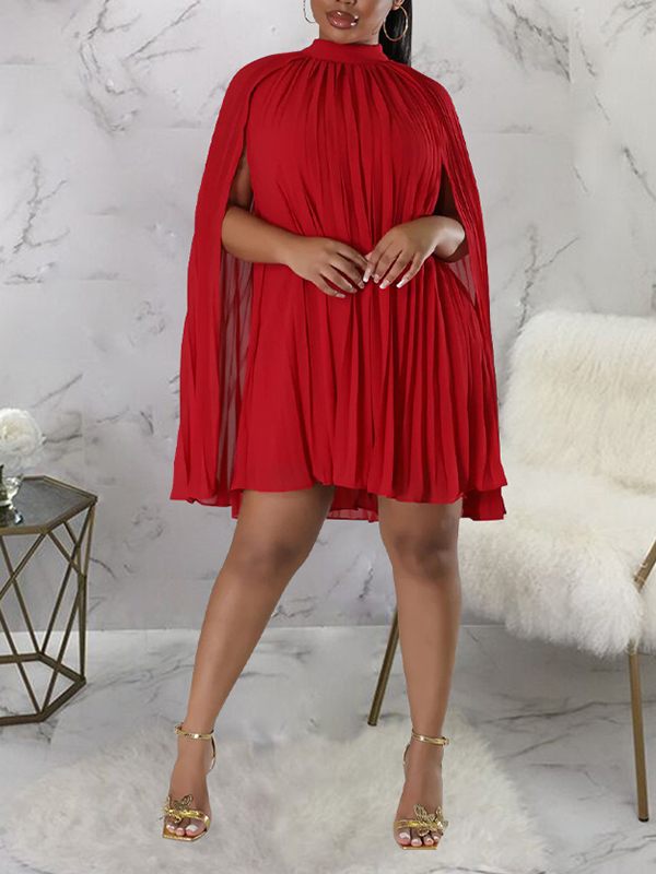 Pleated Cape Dress
