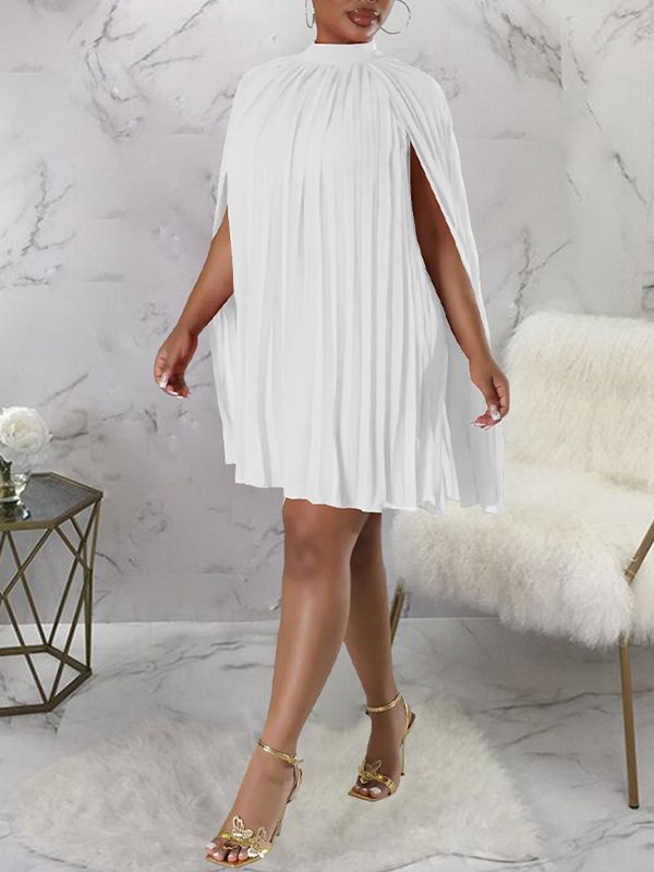 Pleated Cape Dress