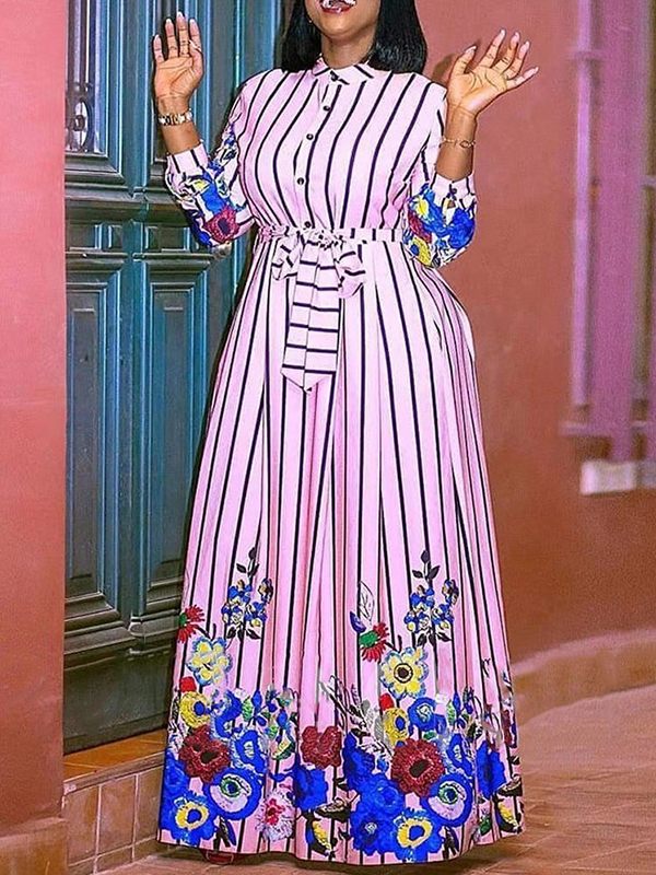 Stripe Tied Shirt Dress