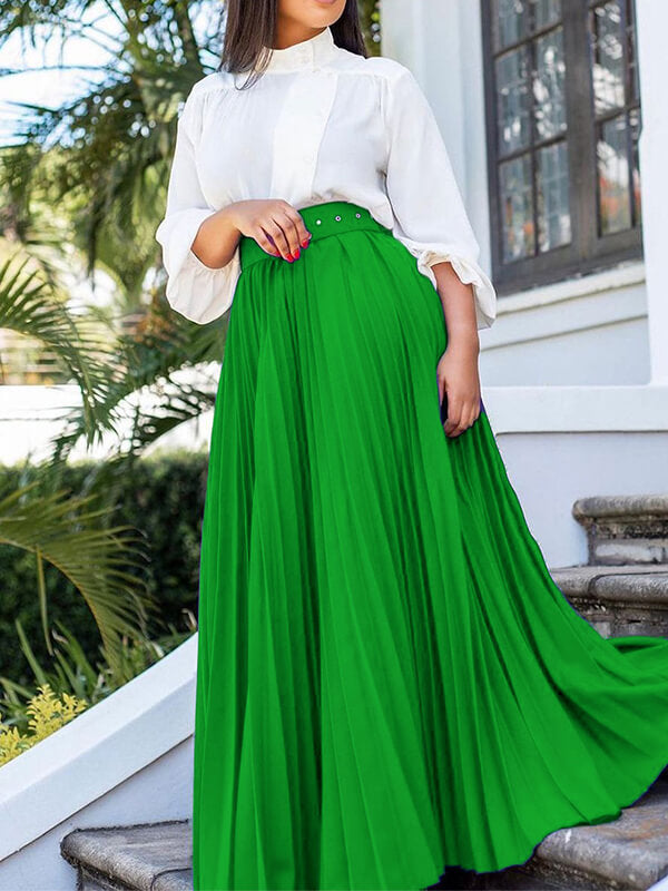 Beautiedoll Belted Pleated Skirt