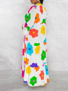 Floral Button-Front Ruffle Dress