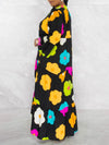 Floral Button-Front Ruffle Dress