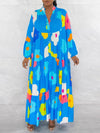 Floral Button-Front Ruffle Dress