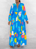 Floral Button-Front Ruffle Dress