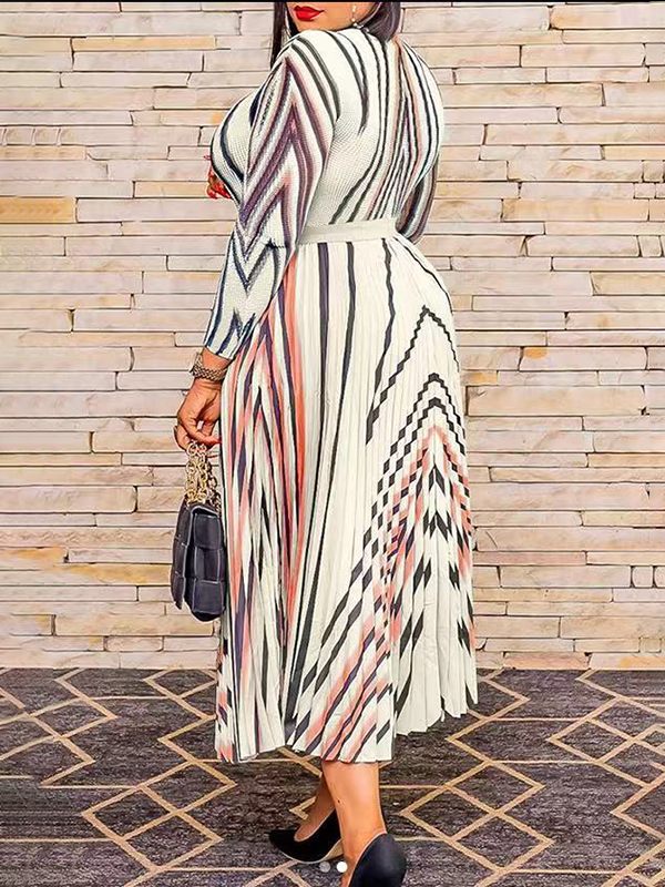 Printed Pleated Dress