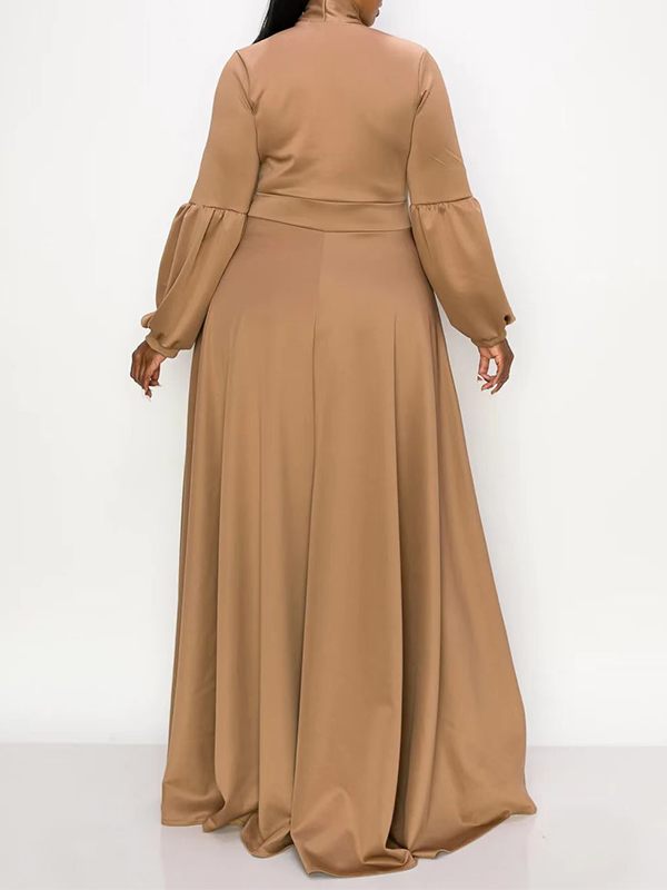 Solid Tied-Neck Maxi Dress