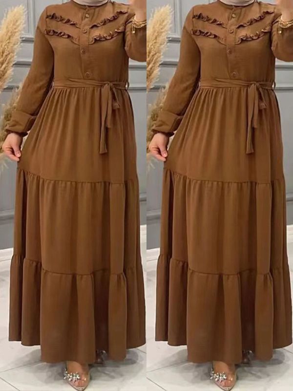 Frilled Tied Shirt Dress