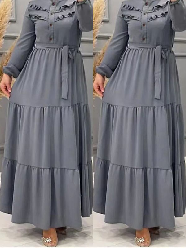 Frilled Tied Shirt Dress