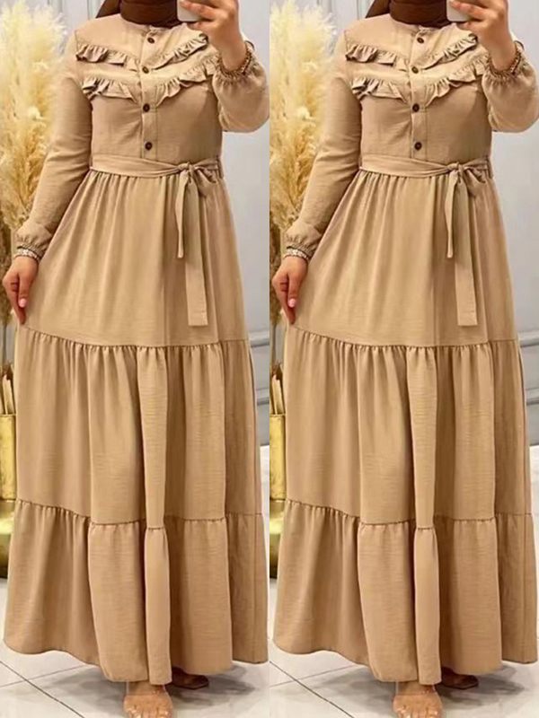 Frilled Tied Shirt Dress